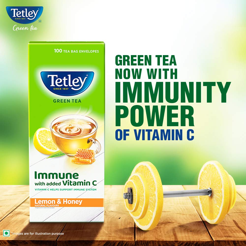 Tetley Green Tea Lemon and Honey (100 Tea Bags) Tetley