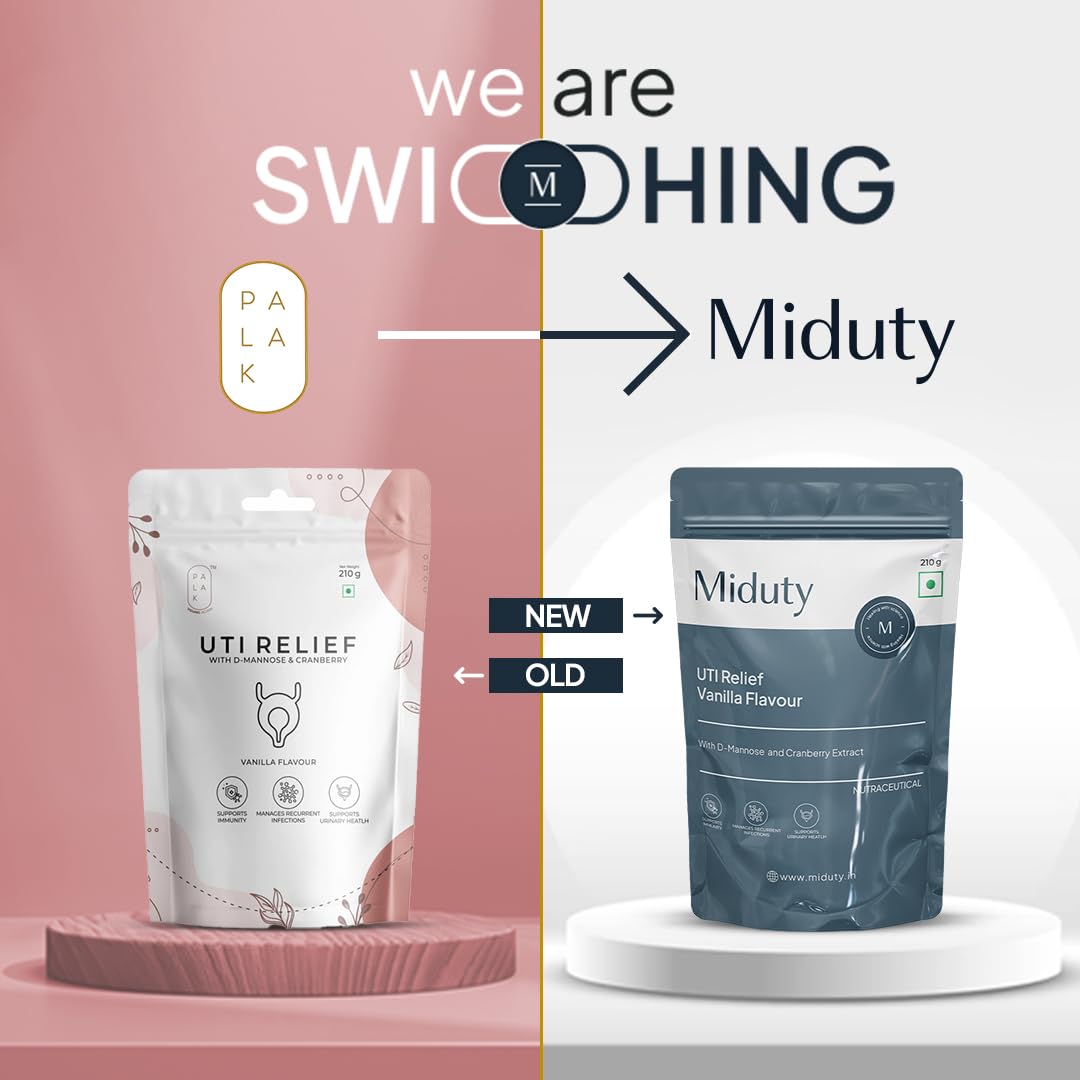 Miduty by Palak Notes UTI Relief with D-Mannose And Cranberry-Vanilla Flavor Palak Notes