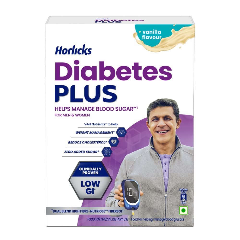Horlicks Diabetes Plus - Sugar Free Protein Powder, Diabetic Nutrition Drink Horlicks