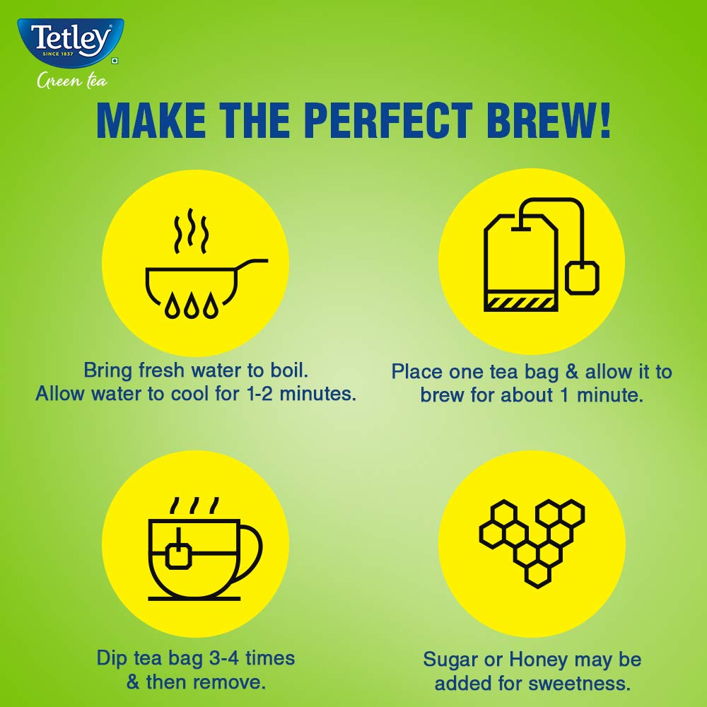 Tetley Green Tea Lemon and Honey (100 Tea Bags) Tetley
