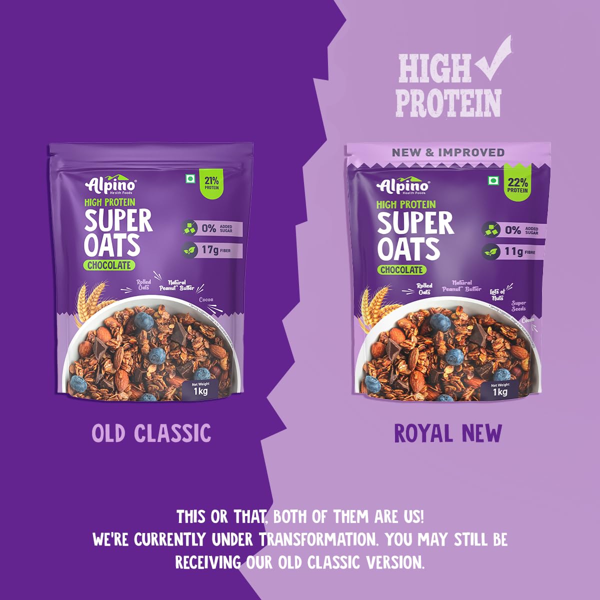 Alpino High Protein Super Rolled Oats Chocolate Alpino