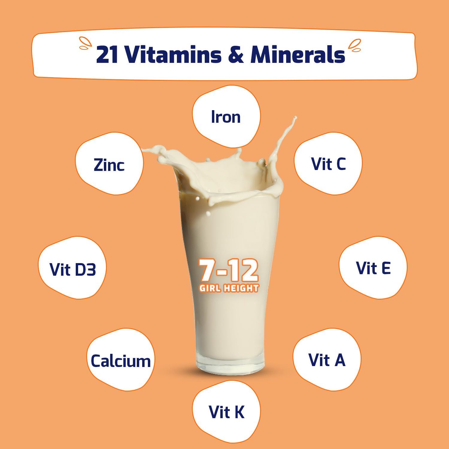 Gritzo SuperMilk Height+ (7-12y Girls), 10g Protein (Creamy Vanilla) Gritzo