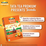 Tata Tea Teaveda Powder | Premium Assam Tea Leaves | Made With Goodness of Indian Herbals - Tulsi, Elaichi, Ginger & Brahmi Tata