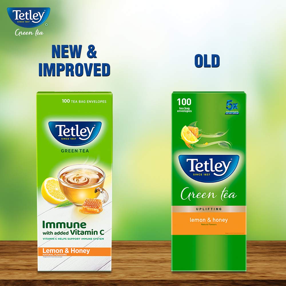 Tetley Green Tea Lemon and Honey (100 Tea Bags) Tetley