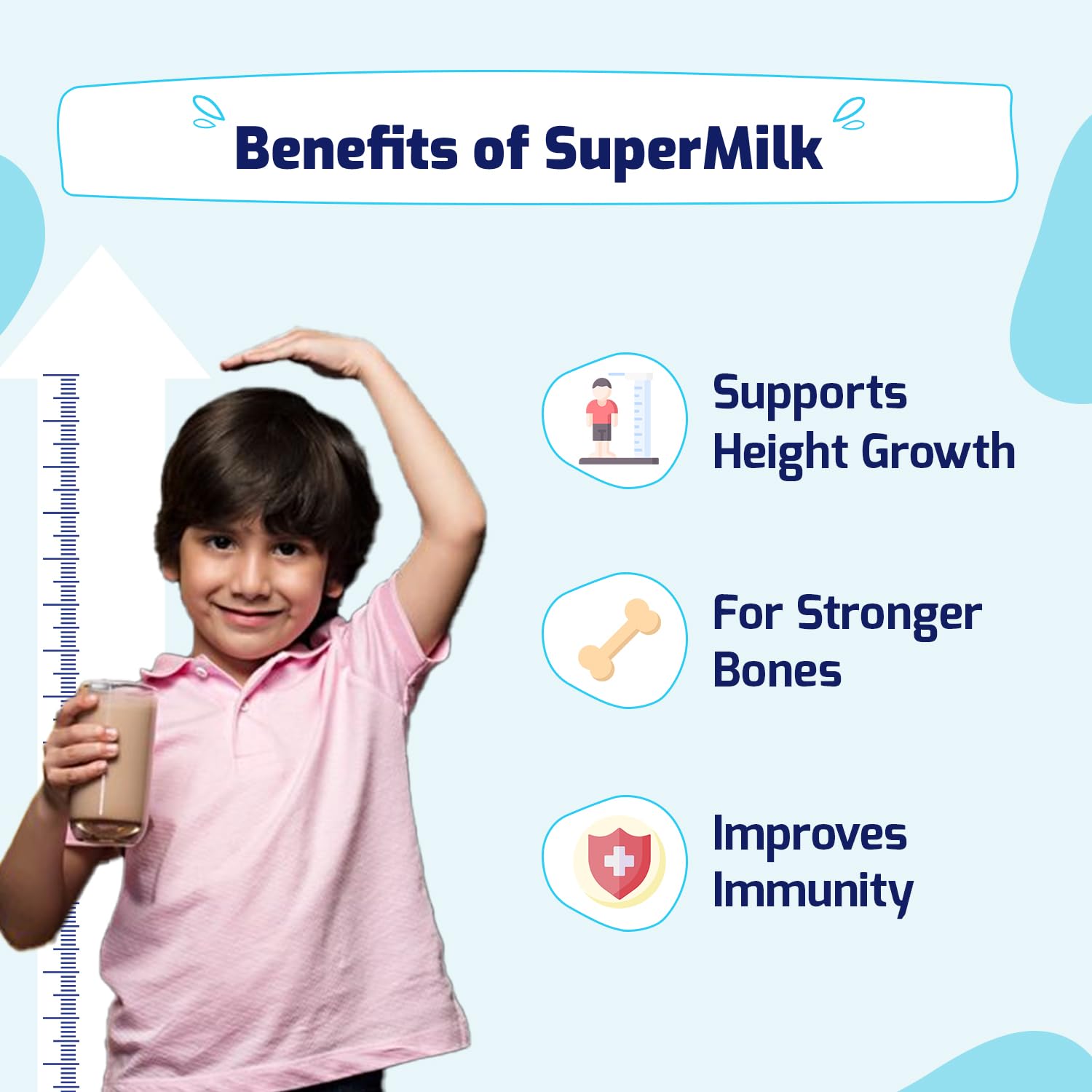 Gritzo Supermilk Height+ For 2-6Y Boys/Girls - Double Chocolate Flavor Gritzo
