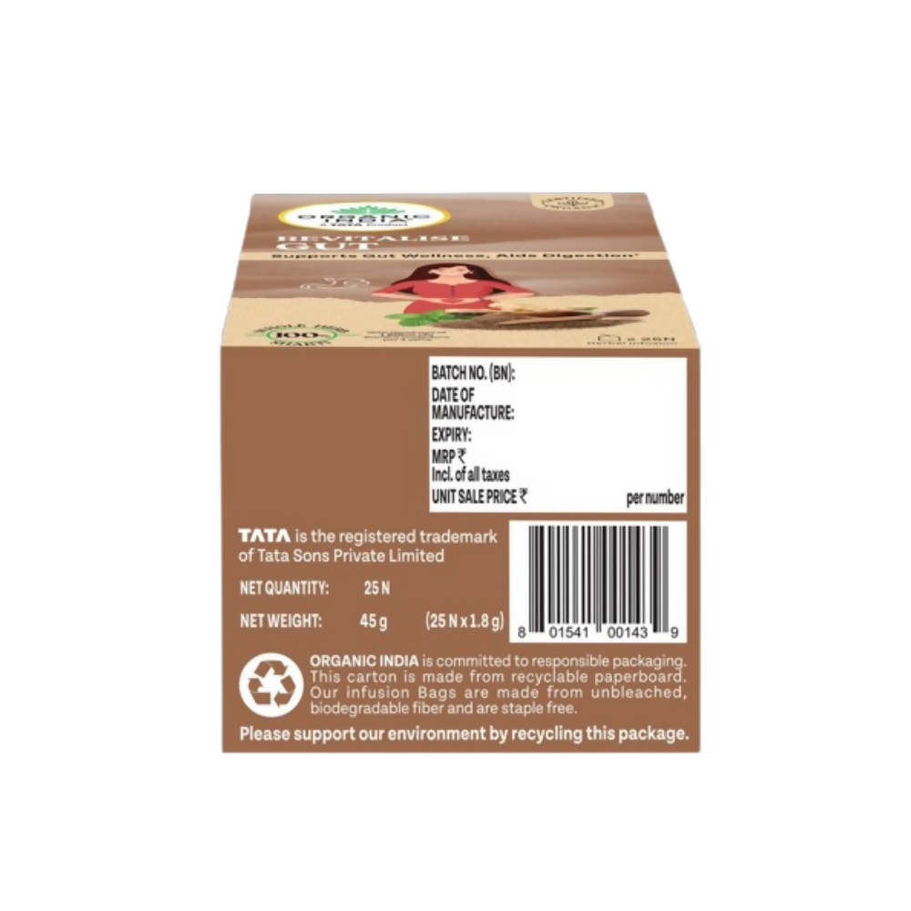 Organic India Revitalise Gut Tea Bags Organic India