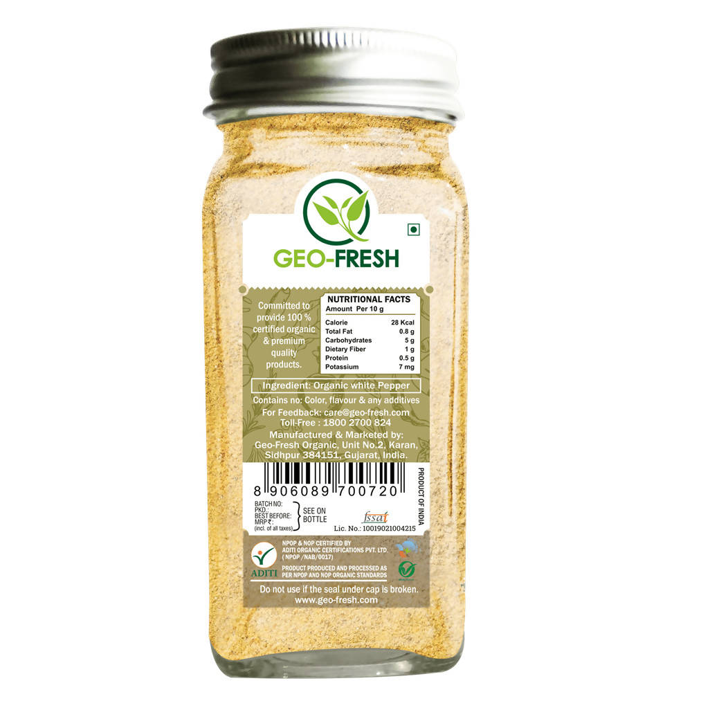Geo-Fresh Organic White Pepper Powder Geo-Fresh