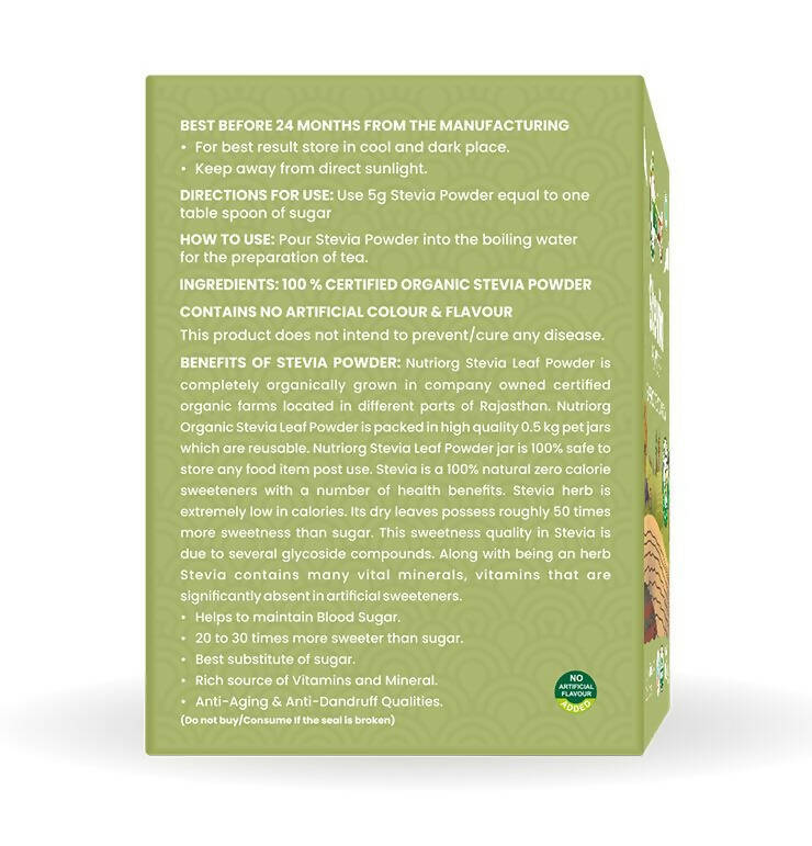 Nutriorg Certified Organic Stevia Powder Nutriorg