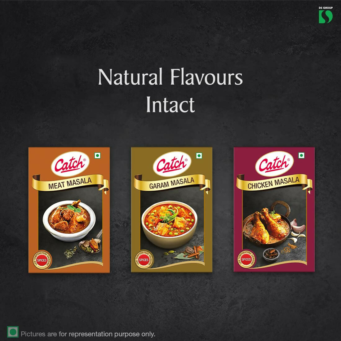 Catch Masala & Spices - Meat Masala 100 gms + Chicken Masala 100 gms + Garam Masala 100 gms Catch