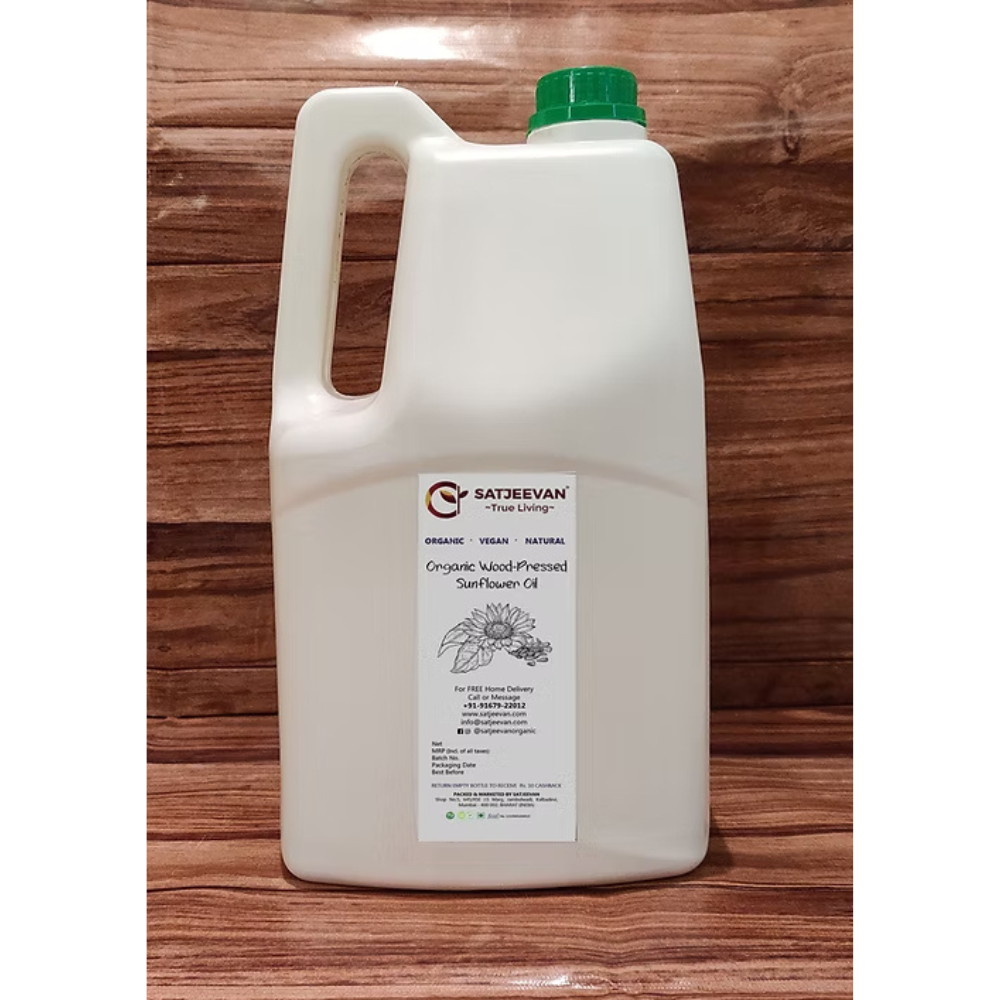 Satjeevan Organic Wood-Pressed Sunflower Oil - Safuron