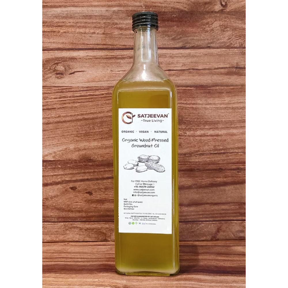 Satjeevan Organic Wood-Pressed Groundnut Oil - Safuron