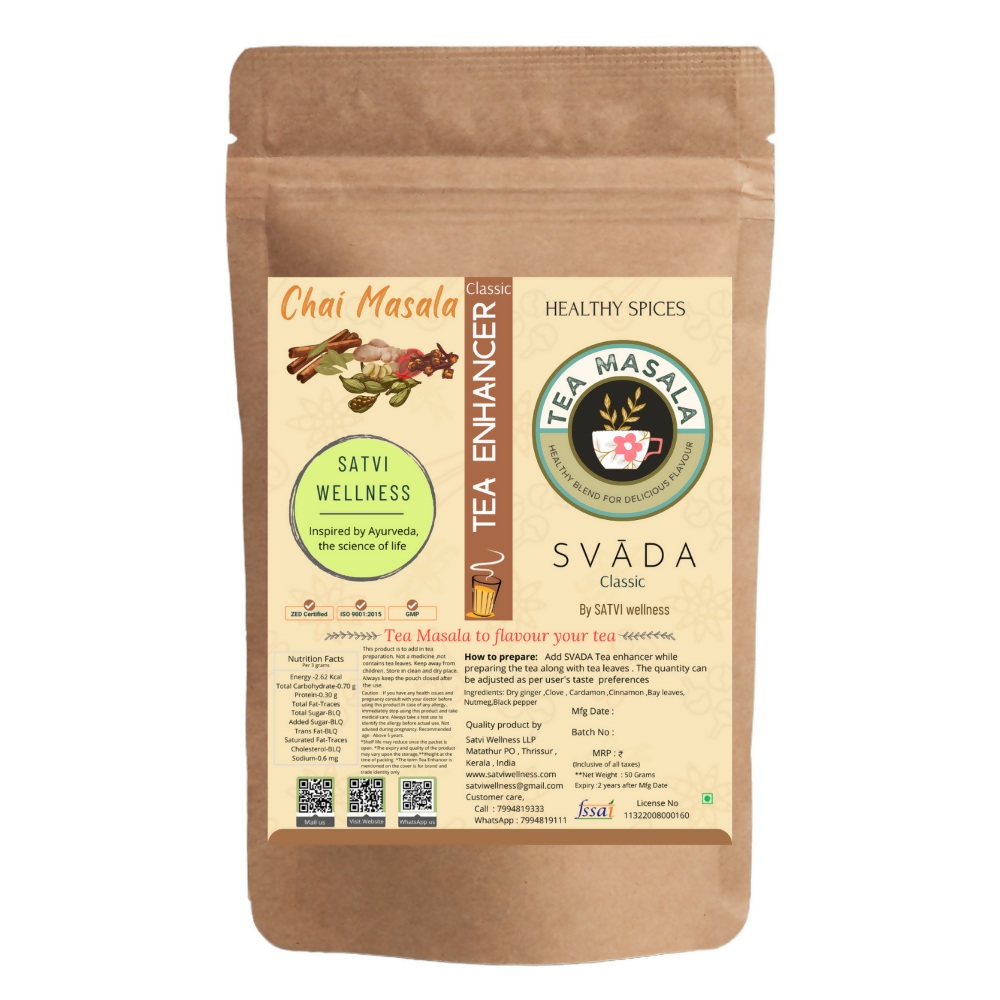 Satvi Wellness Tea Masala-Classic | Chai Masala | Satvi svĀda Tea Enhancer Satvi Wellness