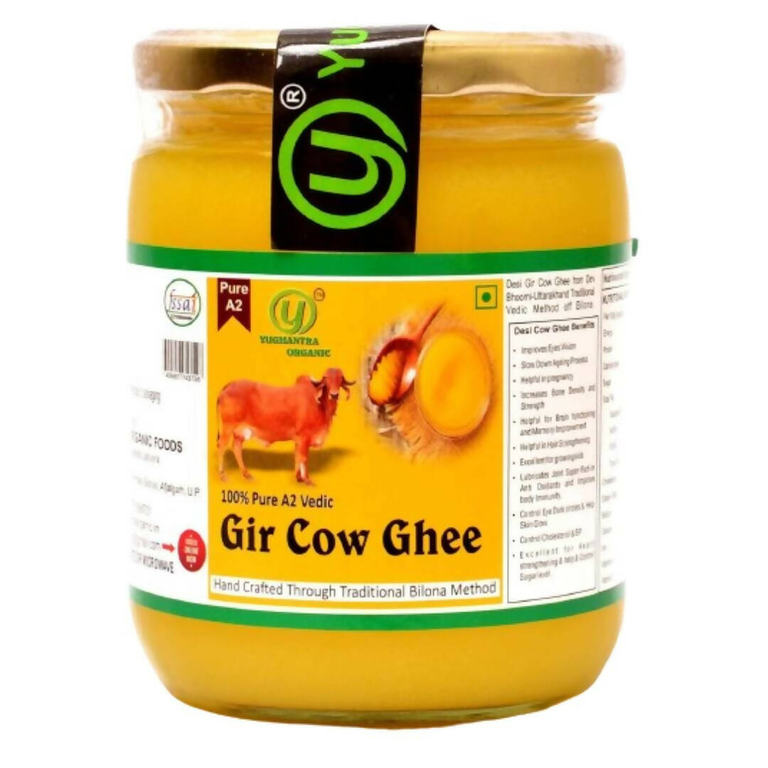 Yugmantra Organic A2 Gir Cow Ghee | Traditional Vedic Bilona Method | Handmade Curd Churned | Pure A2 Cow Ghee, Natural & Healthy Yugmantra Organic