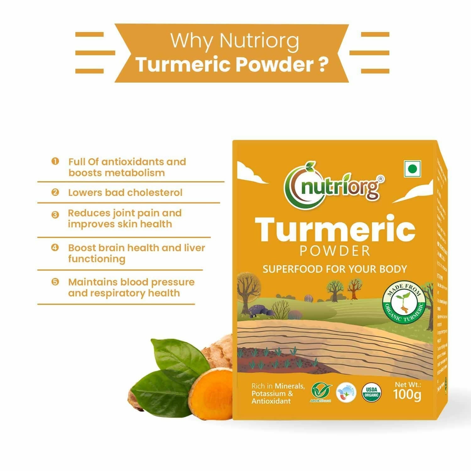 Nutriorg Certified Organic Turmeric Powder Nutriorg