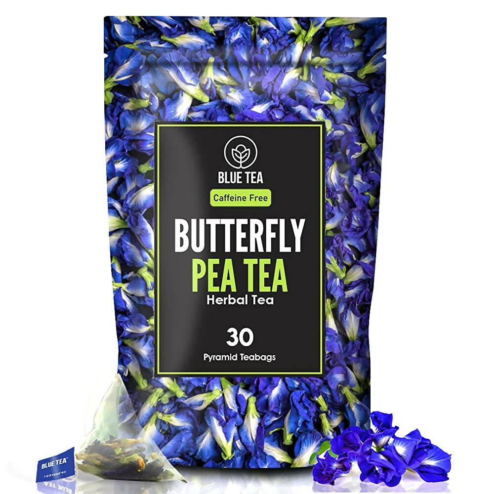 Blue Tea Butterfly Pea Herbal Tea Bags | Anti-Oxidant Rich Herbal Flower Based Caffeine Free - No Preservatives | Detox Tea Natural Premium Herbal Tea Blue Tea