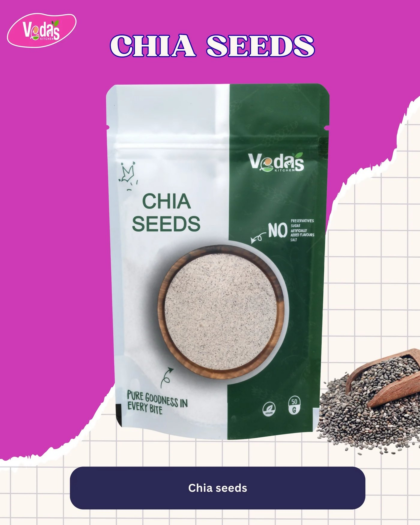 Vedas Kitchen Chia Seeds Vedas Kitchen