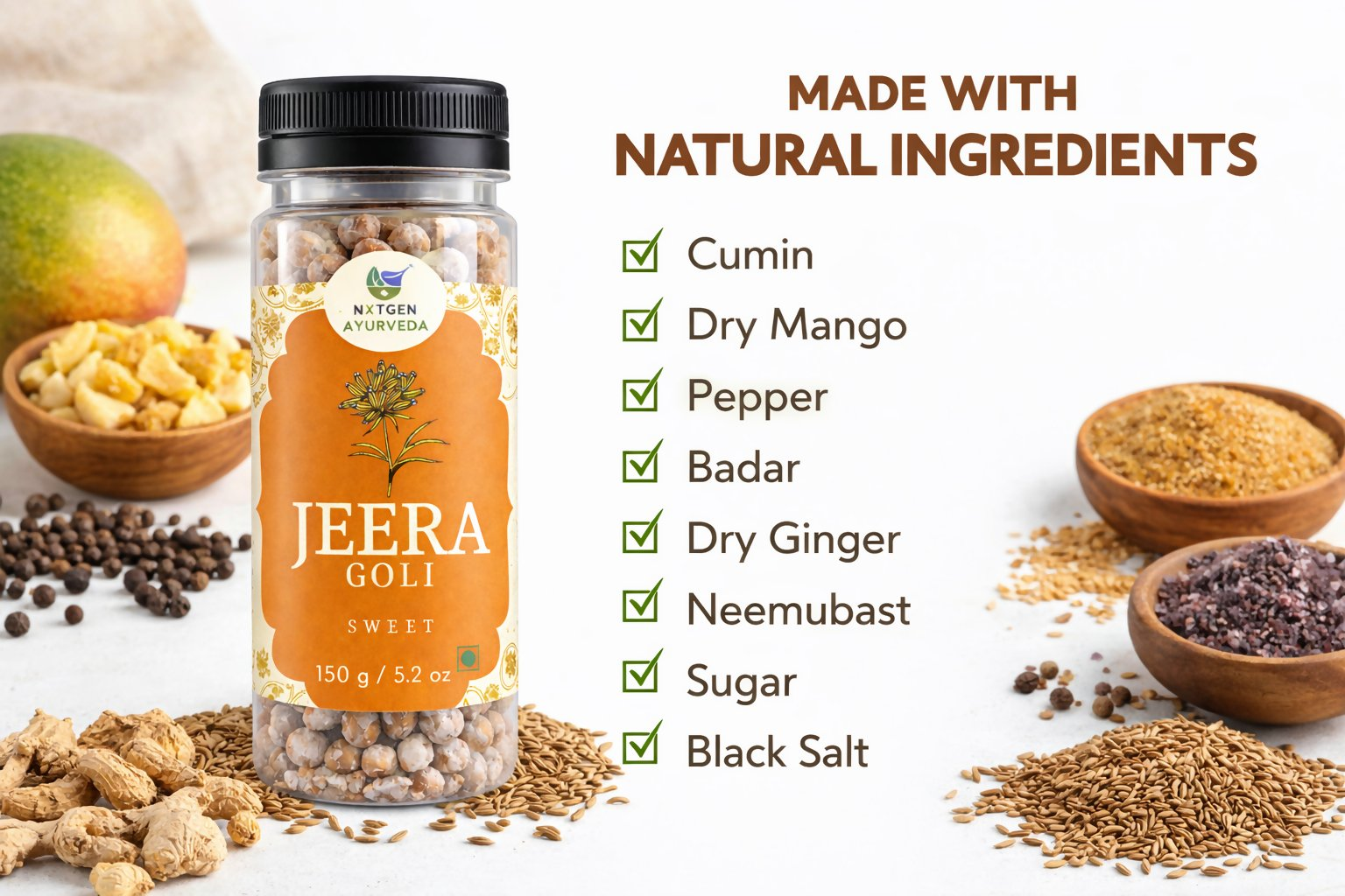 Nxtgen Ayurveda Jeera Goli Sweet Nxtgen Ayurveda