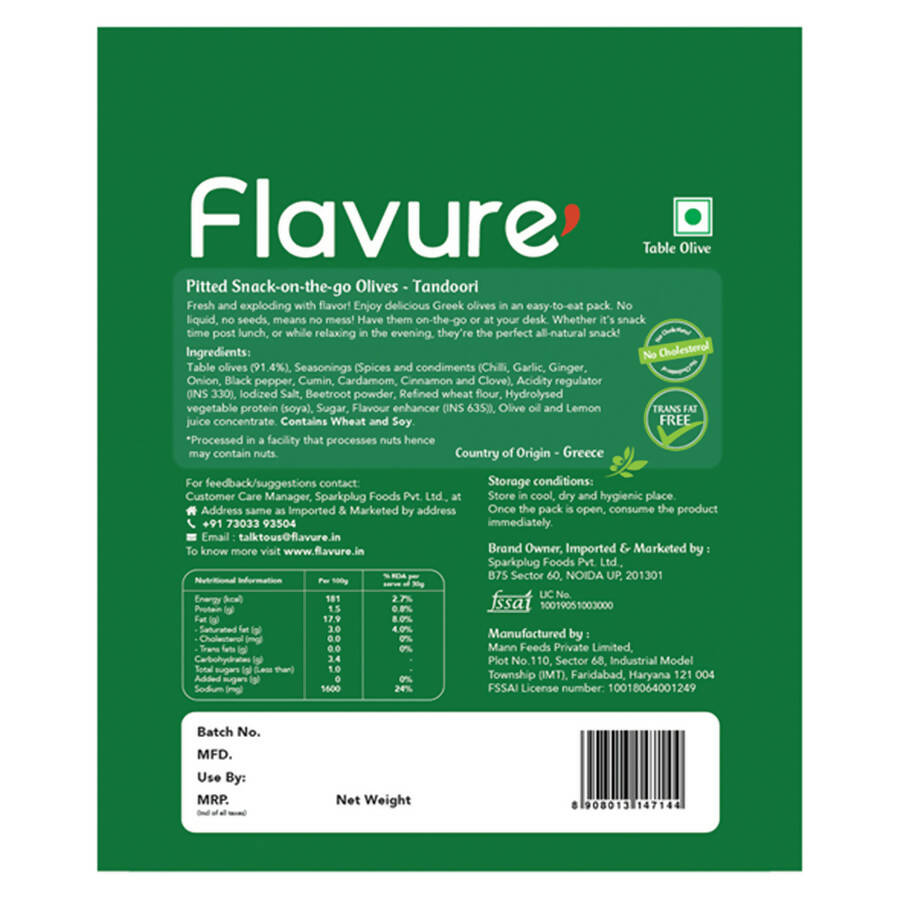 Flavure Snack-On-The-Go Olives Tandoori Flavure