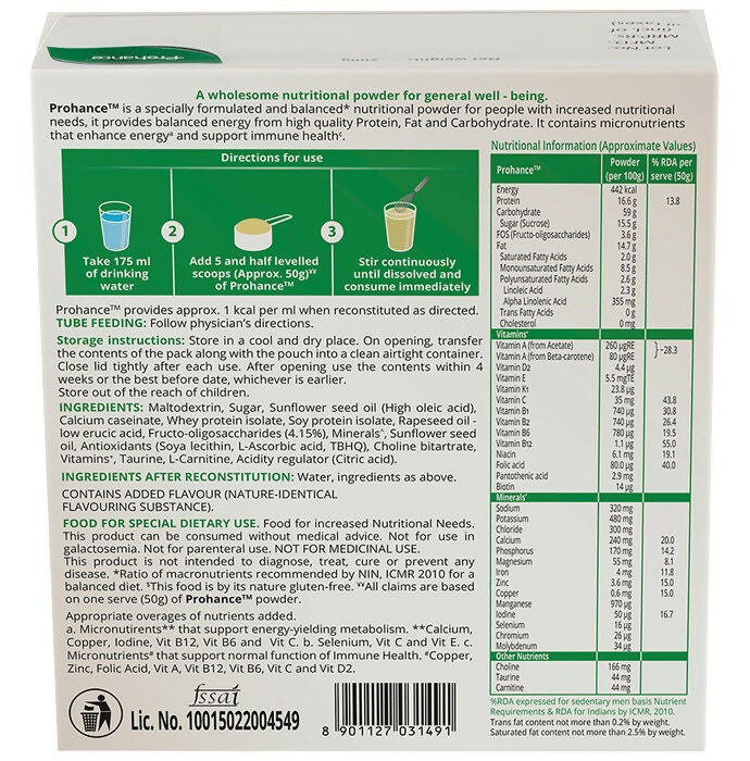 Prohance Complete Nutritional Drink Powder - Vanilla Flavor Prohance