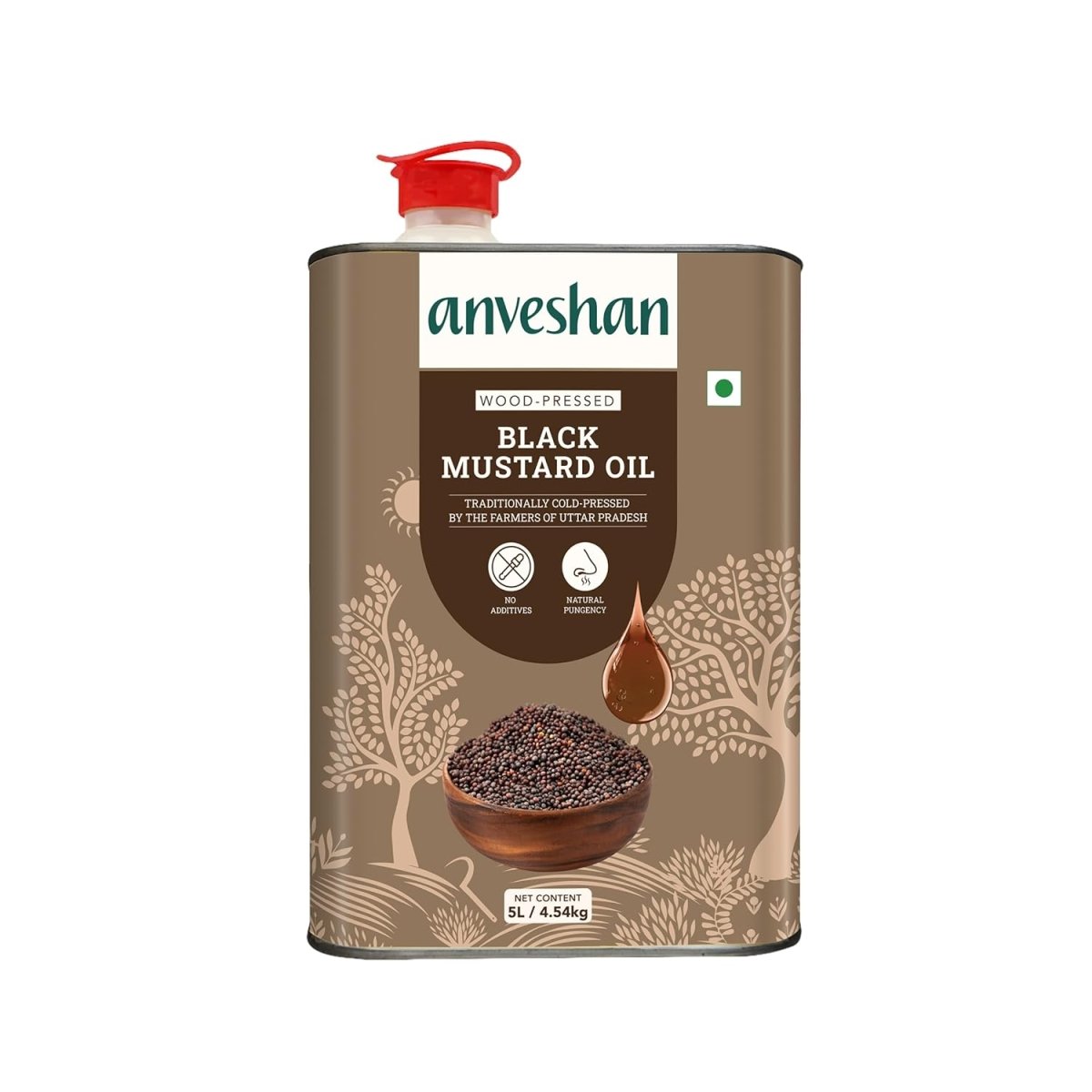 Anveshan Wood Pressed Black Mustard Oil - Safuron