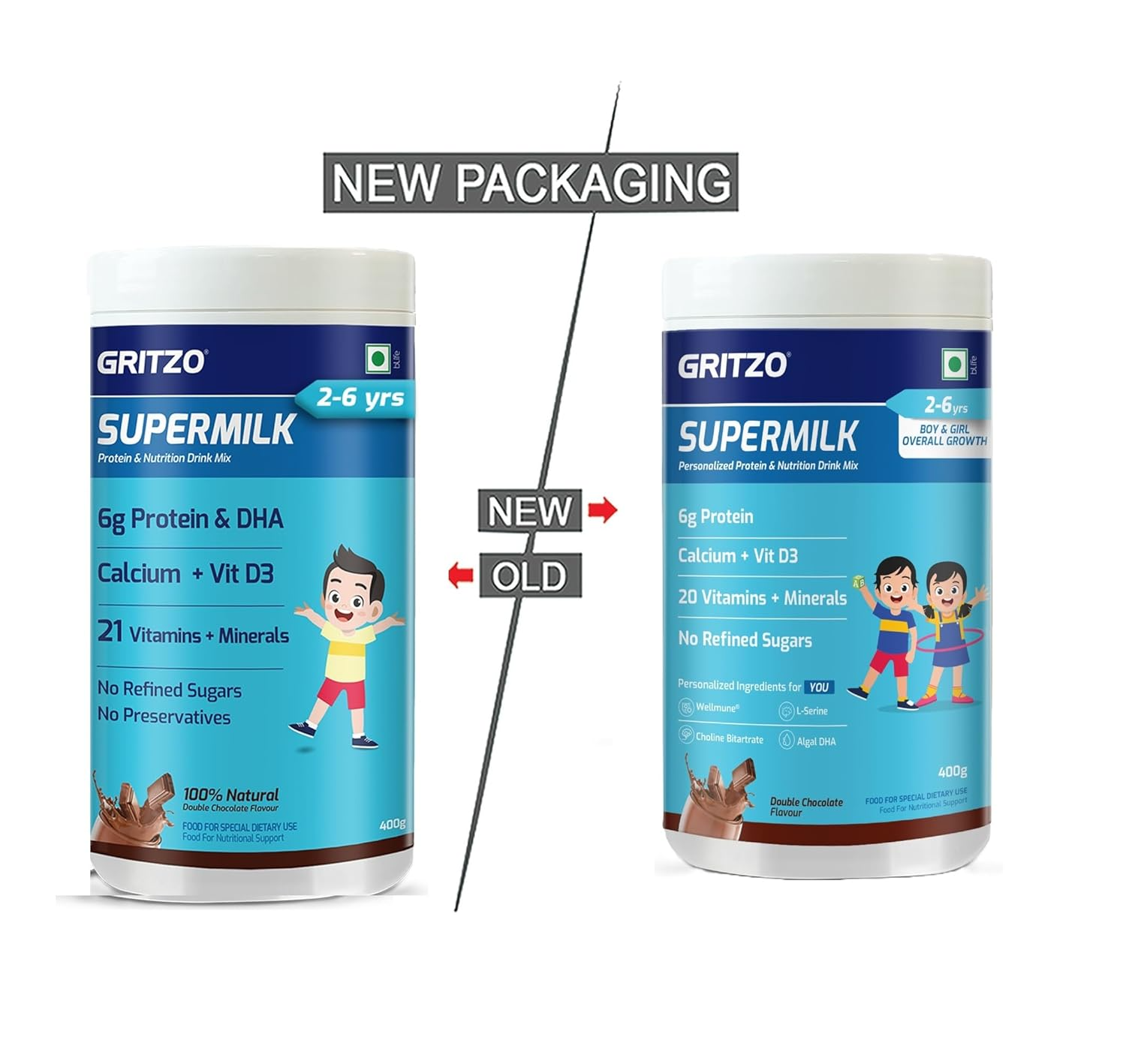 Gritzo SuperMilk Overall Growth (2-6y) for Boy/Girl Gritzo