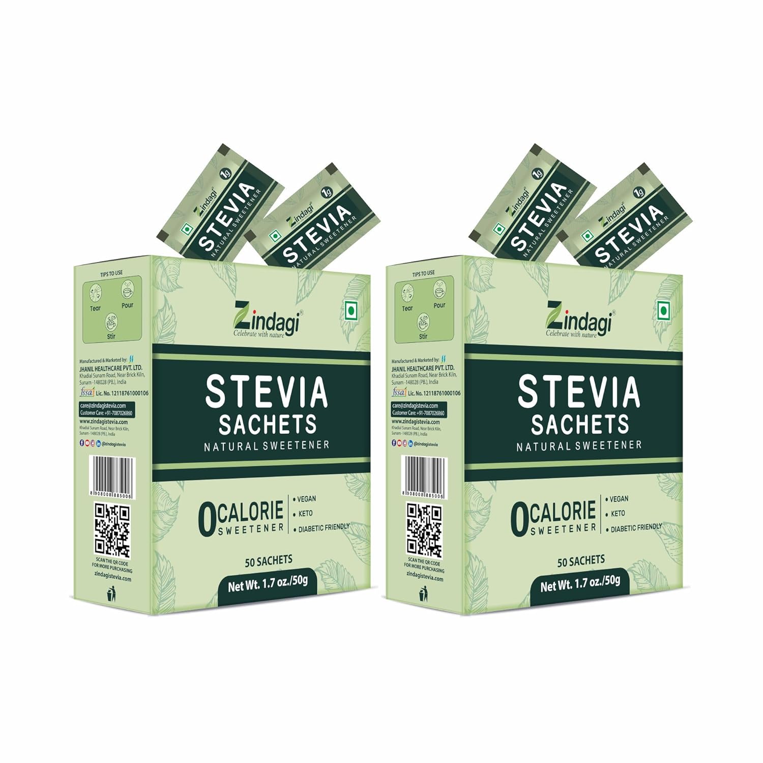 Zindagi Stevia Nature's Sweetener Sachets Zindagi