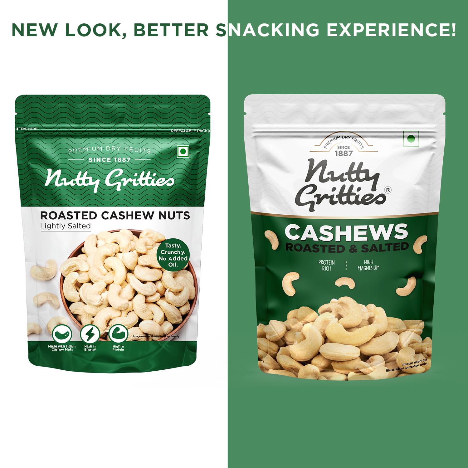 Nutty Gritties Jumbo Roasted Cashew Nuts Lightly Salted Nutty Gritties