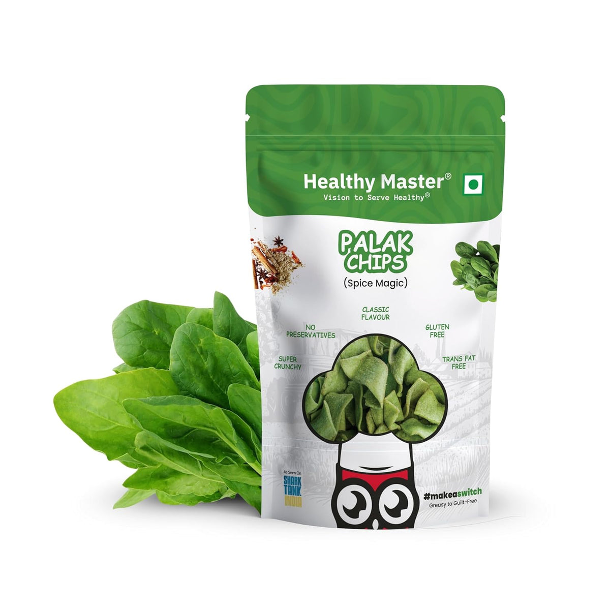 Healthy Master Light & Crispy Palak Chips | Spinach Chips Healthy Master