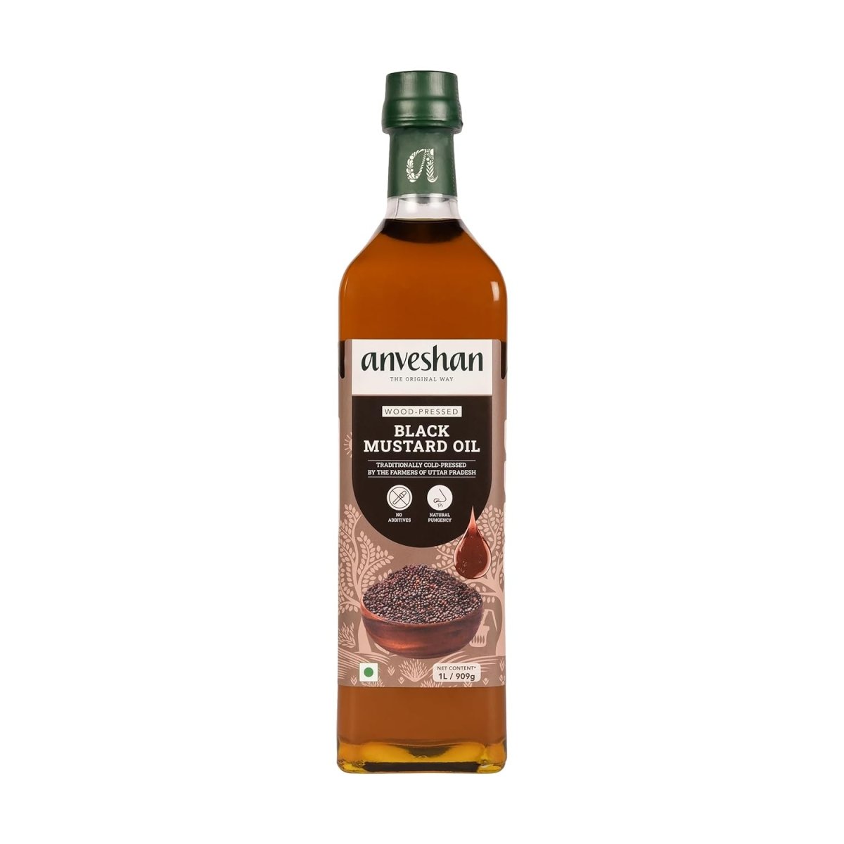 Anveshan Wood Pressed Black Mustard Oil - Safuron