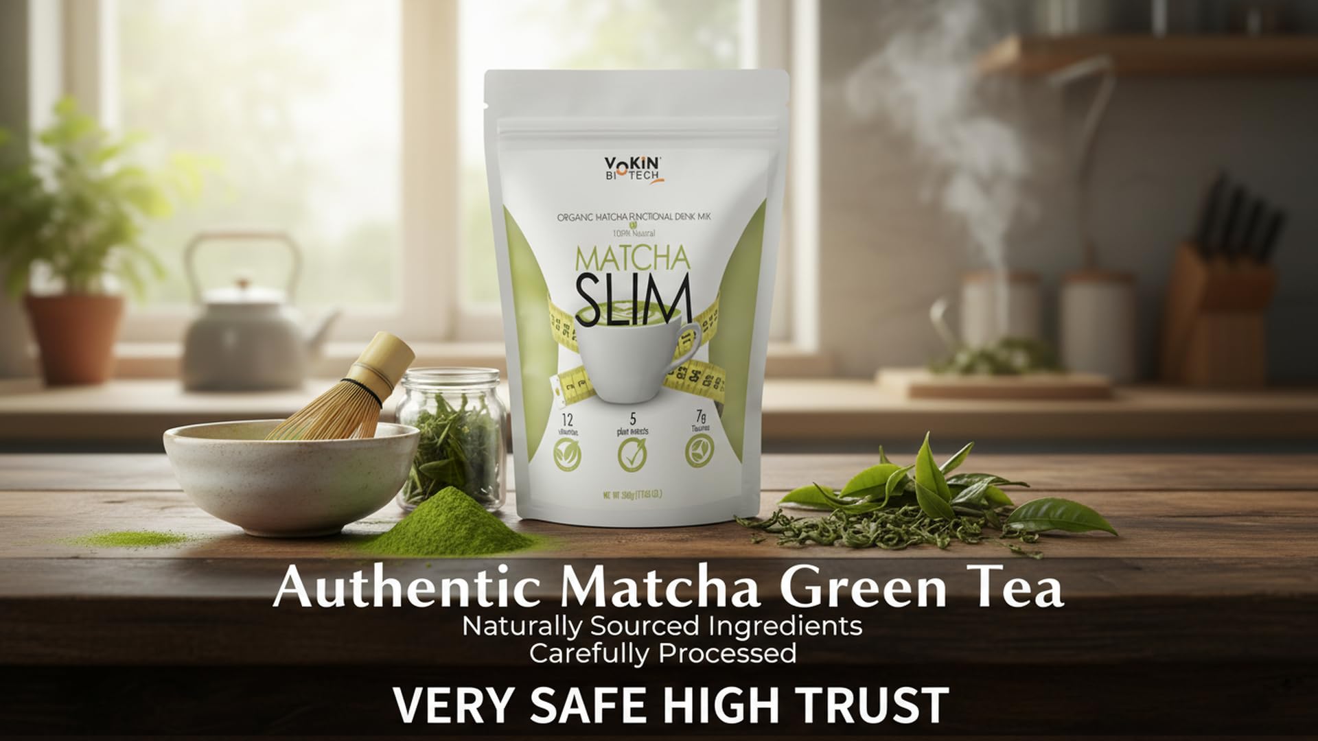 Vokin Biotech Matcha Green Tea Powder Supports Weight Loss Management | Rich In Antioxidants Vokin Biotech