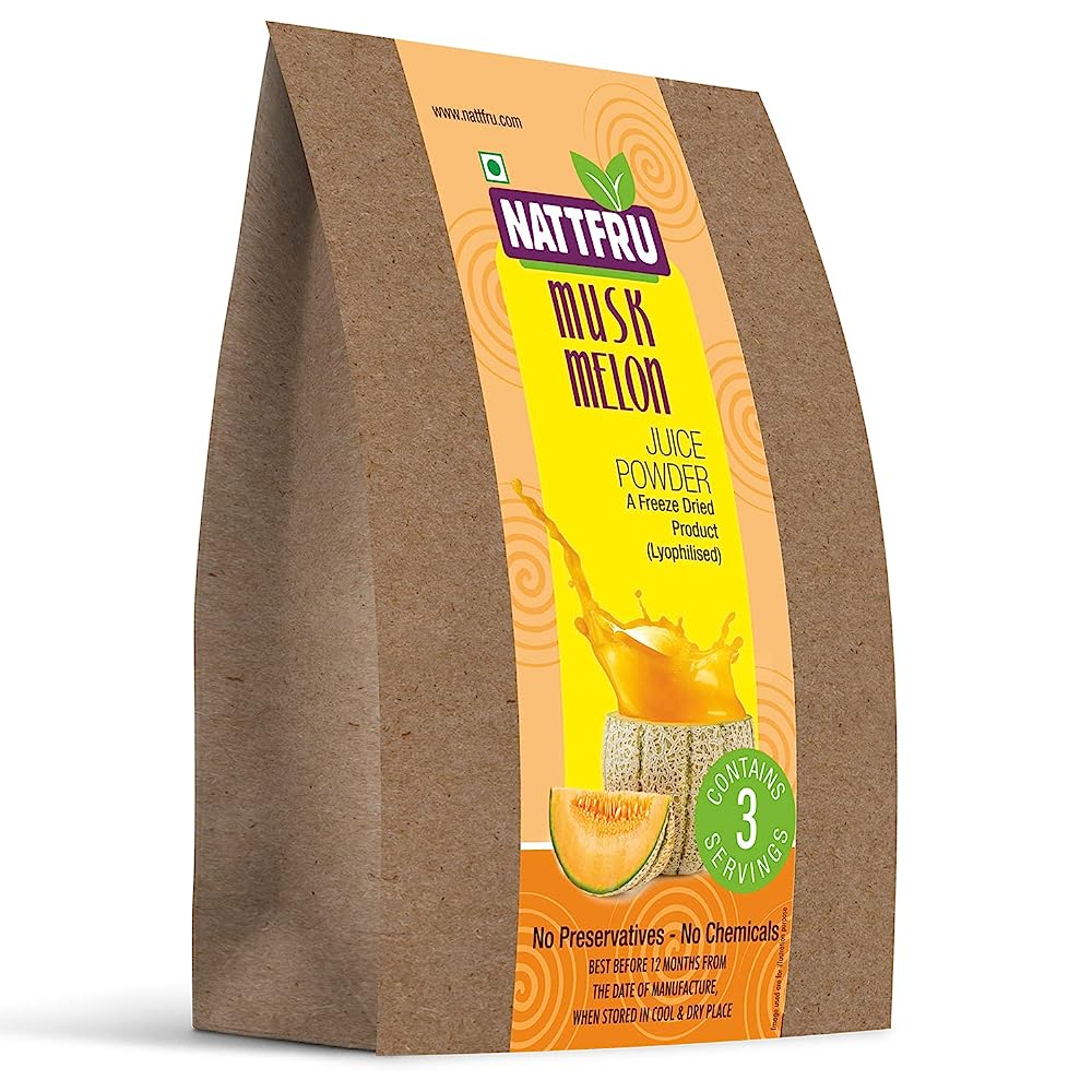 Nattfru Muskmelon Juice Powder - 90g (3 Packs X 30g each- Inside) Nattfru