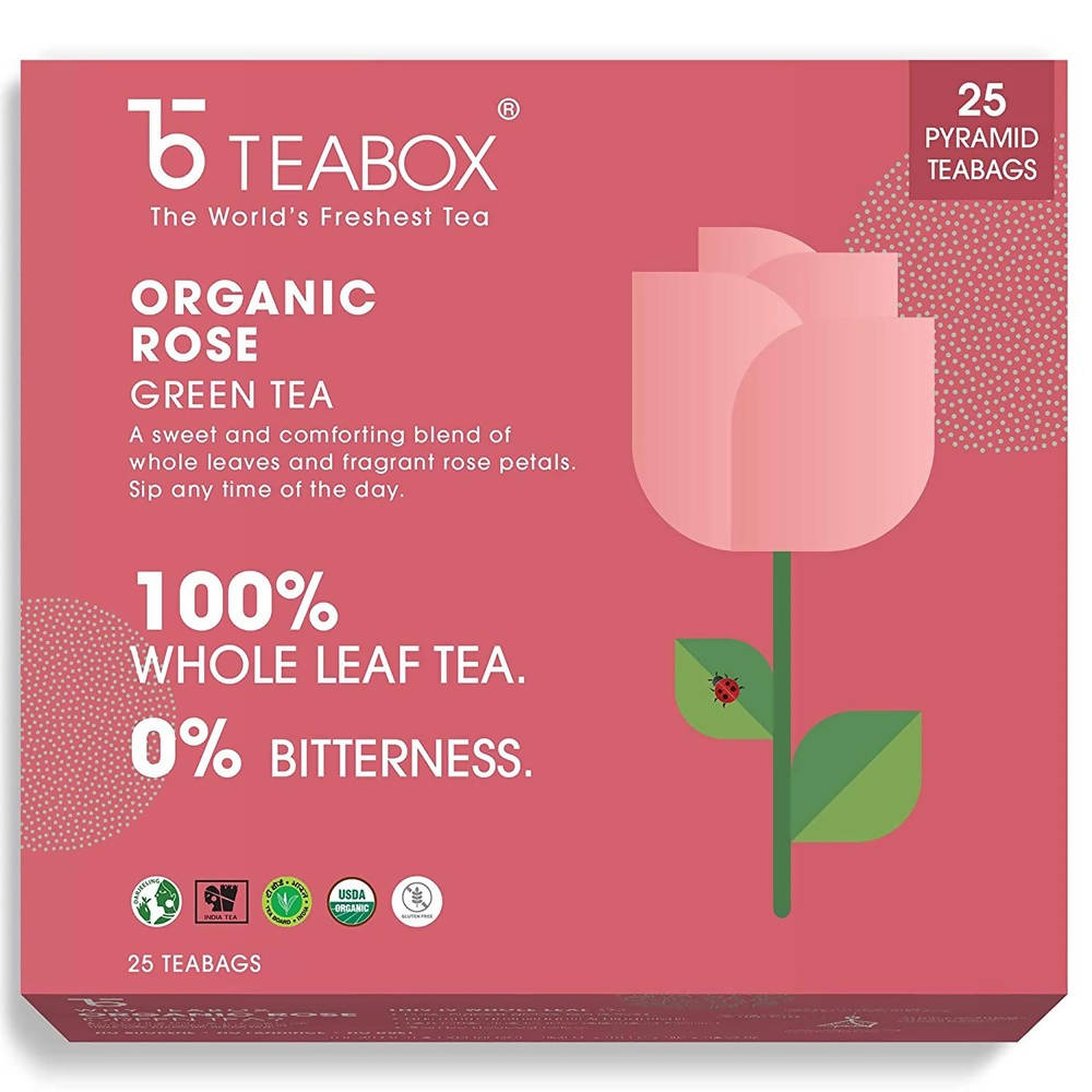 Teabox Organic Rose Green Tea Bags Teabox