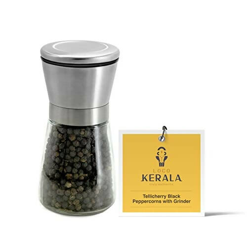 LocoKerala Tellicherry Black Peppercorns with Grinder - Safuron
