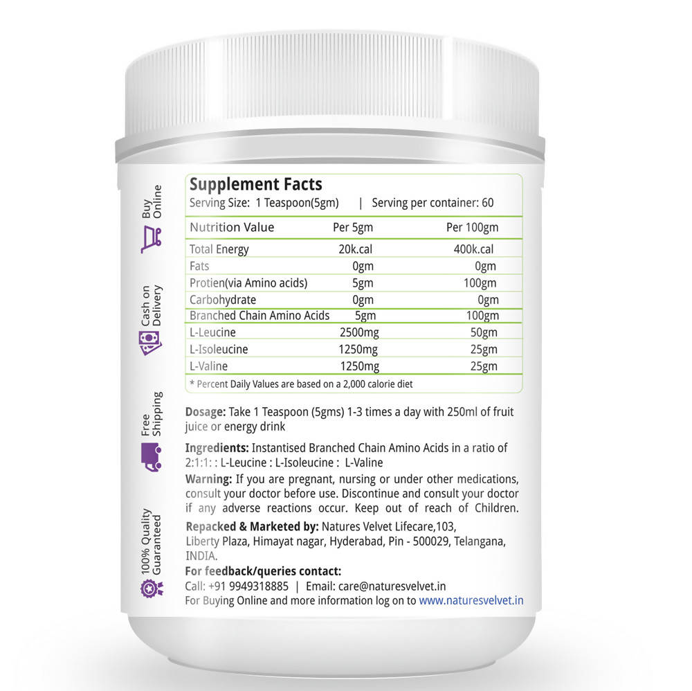 Nature's Velvet BCAA L-Leucine, L-Valine, L-Isoleucine Powder Nature's Velvet
