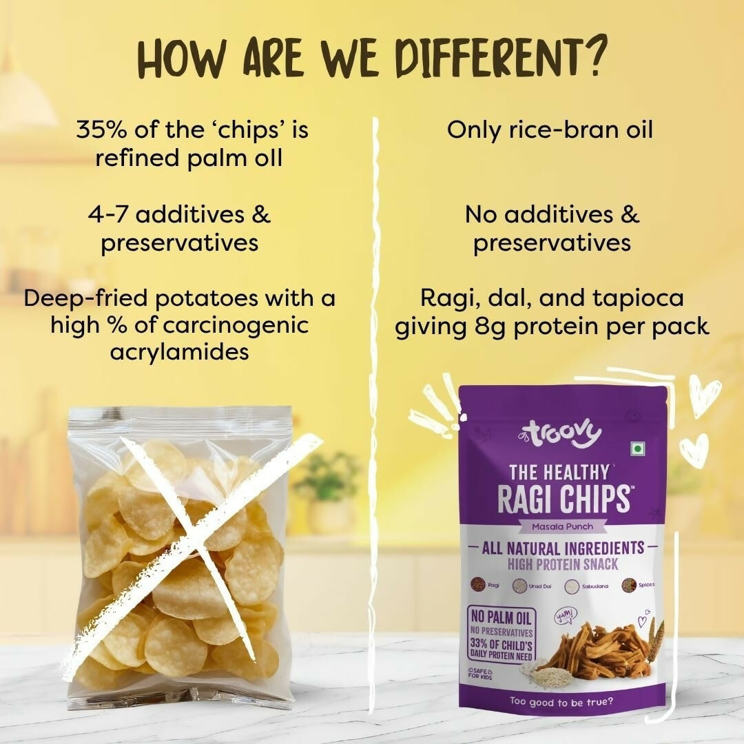 Troovy Healthy Masala Ragi Chips Tasty & High Protein Snacks Troovy