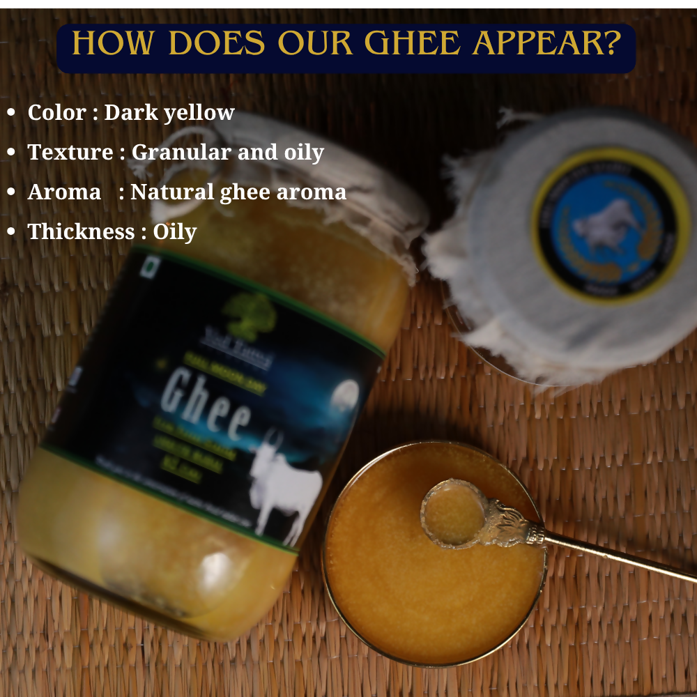 Tatsat Full Moon Day Ghee From Forest Gazing Amruth Mahal A2 Cows | Pure A2 Ghee, Natural & Healthy, Non-GMO Tatsat