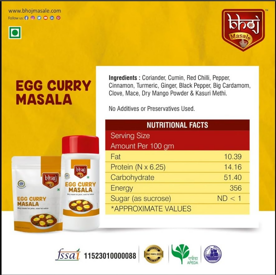 Bhoj Masale Egg Curry Masala Powder Bhoj Masale