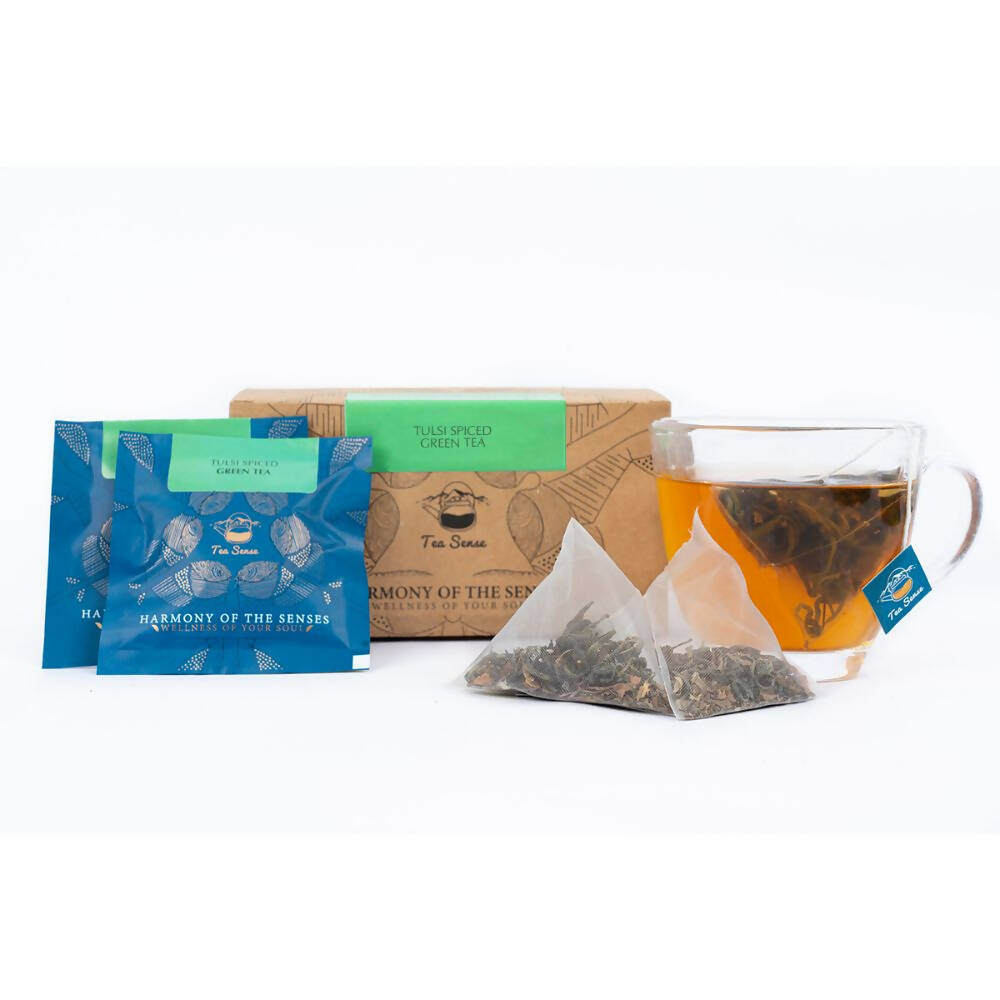 Tea Sense Tulsi Spiced Green Tea Bags Box Tea Sense