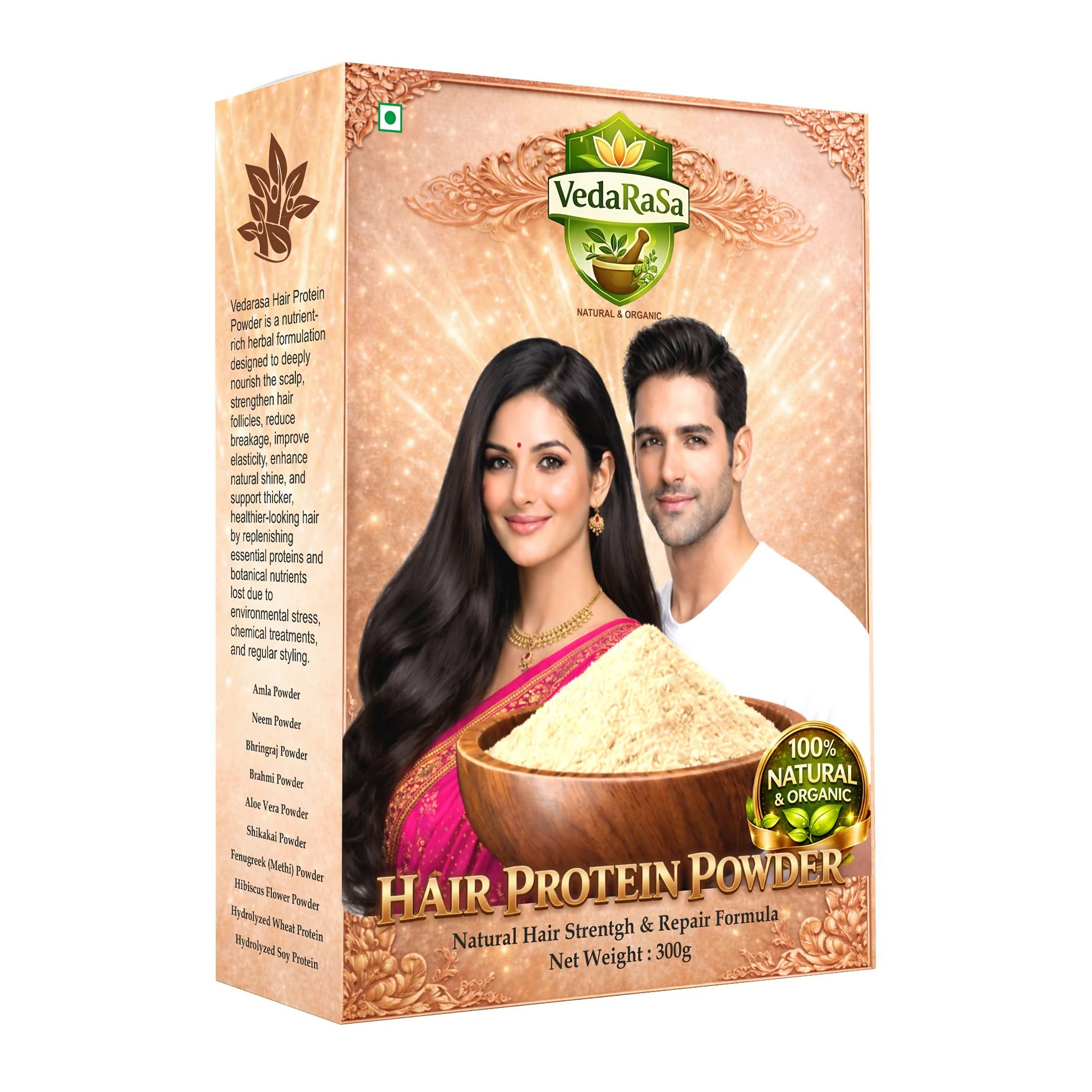 VedaRasa Natural and Organic Hair Protein Powder - Safuron