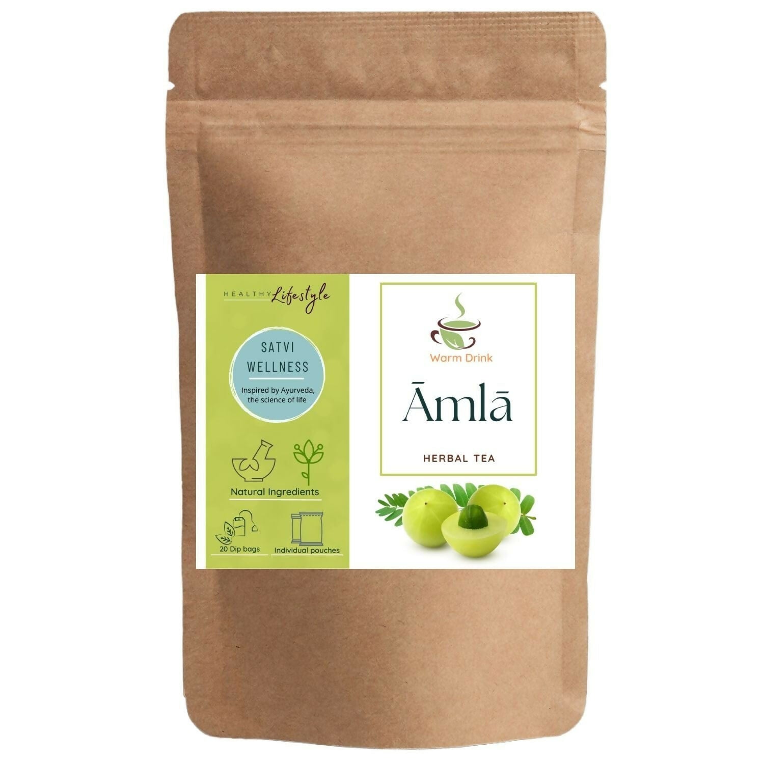 Satvi Wellness Amla Tea | Indian Gooseberry Tea Bags Satvi Wellness