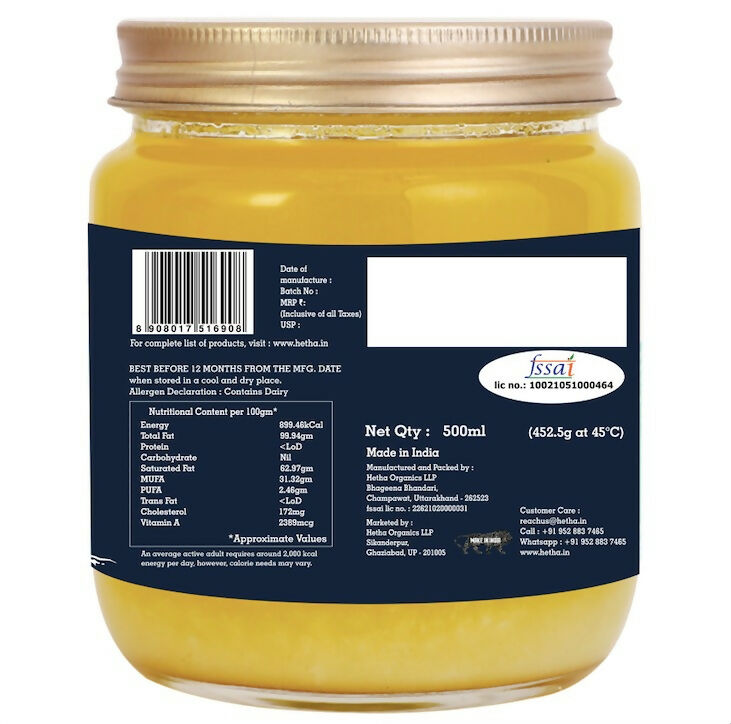 Hetha Full Moon Himalayan Badri Cow Bilona Ghee / A2 Ghee Hetha