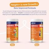 Gritzo SuperMilk Height+ (7-12y Girls), 10g Protein (Creamy Vanilla) Gritzo