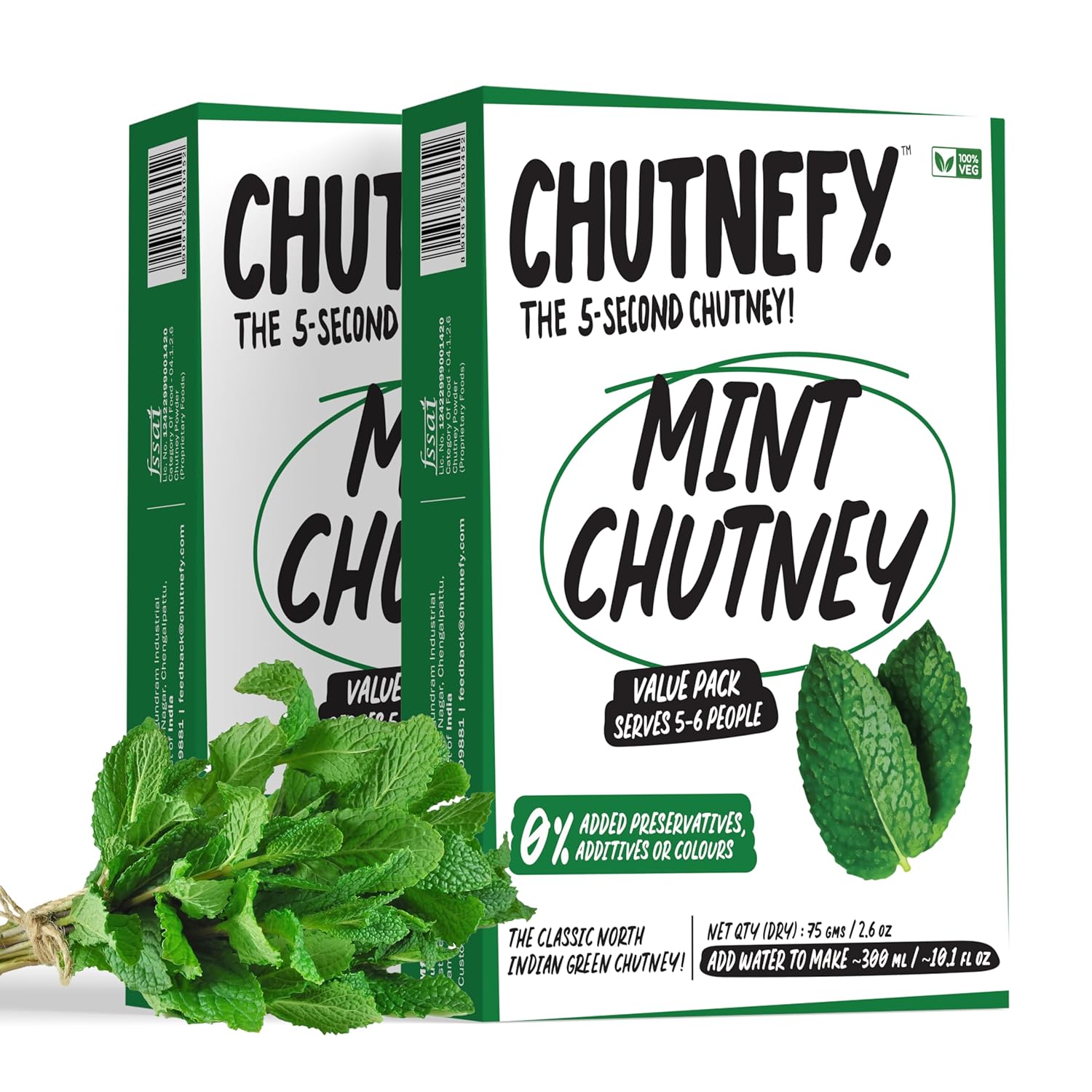 Chutnefy Mint Chutney | Delicious & Ready-to-Eat | 5-Second Instant Chutney - Dista