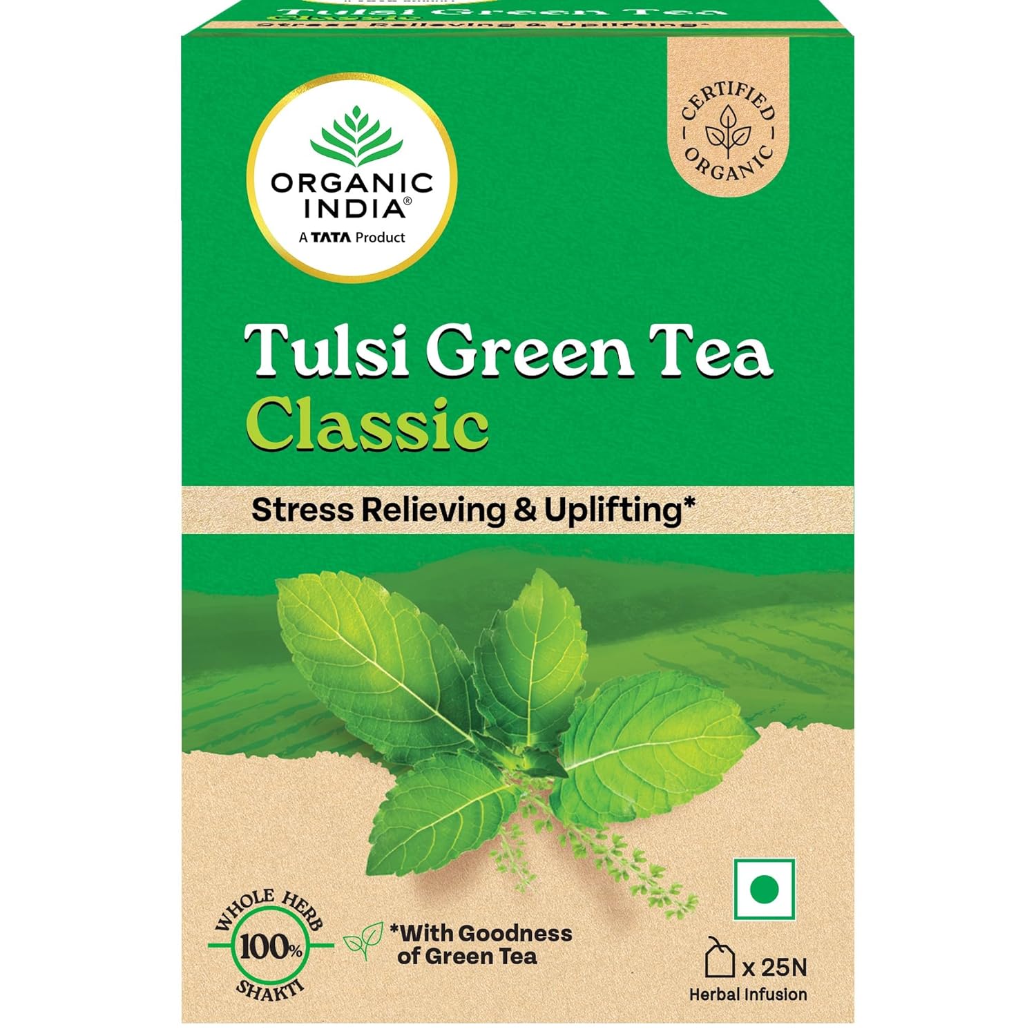 Organic India Tulsi Green Tea Classic 25 Tea bags - Safuron