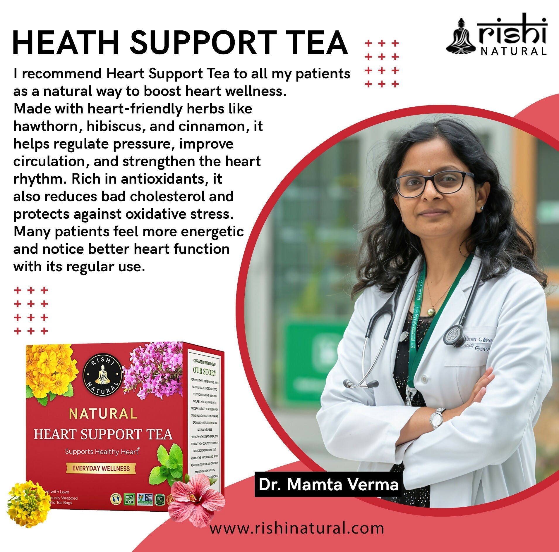 Rishi Natural Heart Support Herbal Tea Rishi Natural