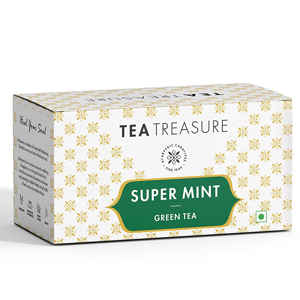 Tea Treasure Super Mint Green Tea Bags - Safuron