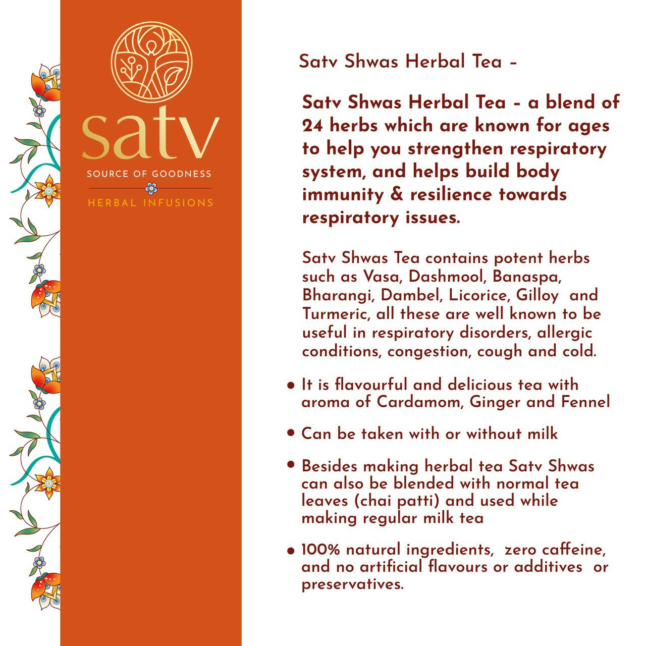 Satv Shwas Herbal Milk Tea Satv Source of Goodness