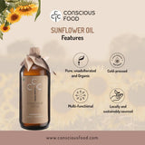 Conscious Food Organic Sunflower Cold Pressed Oil Conscious Food