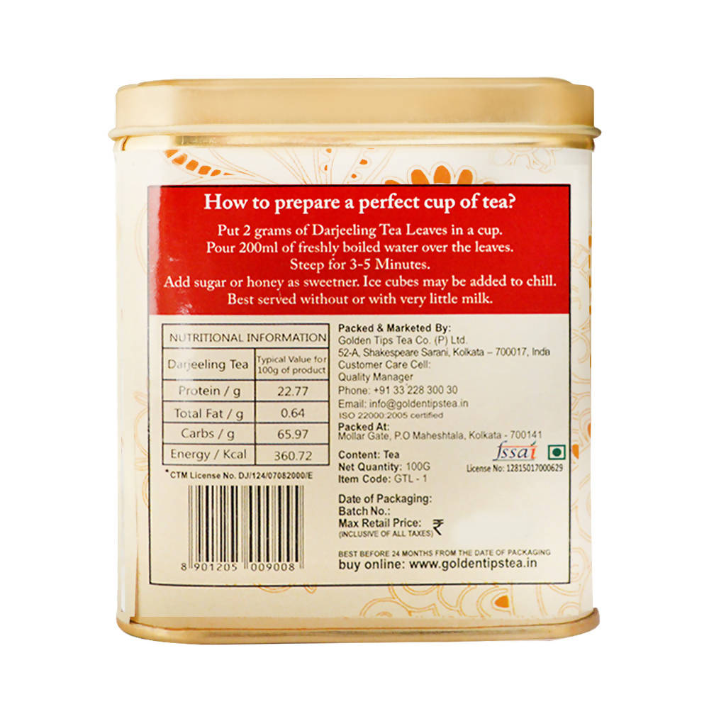 Golden Tips Darjeeling Tea - Tin Can Golden Tips