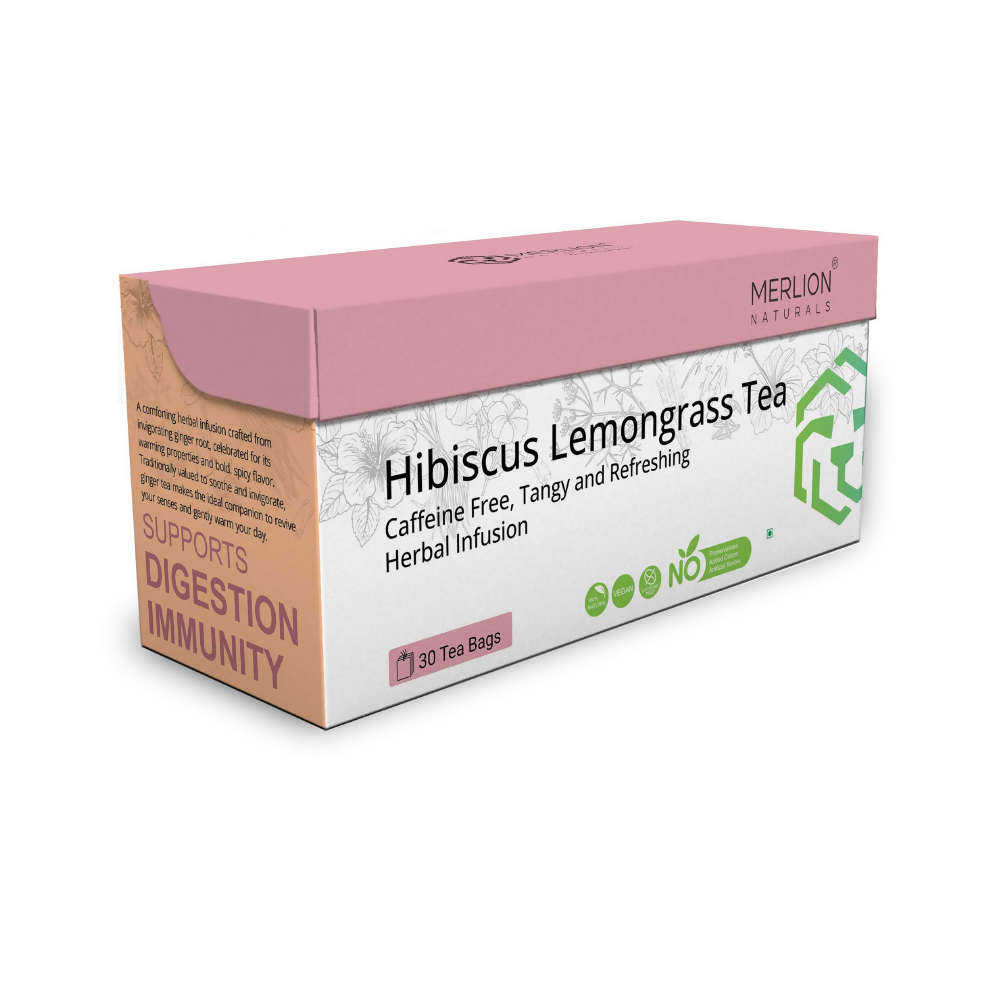 Merlion Naturals Hibiscus Lemongrass Tea Bags Merlion Naturals